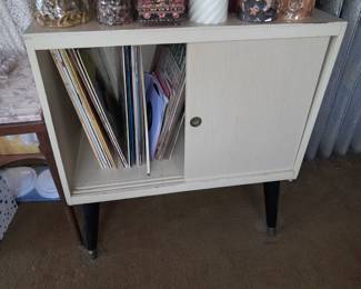 Vintage Mid-Century Modern Record Holder Cabinet