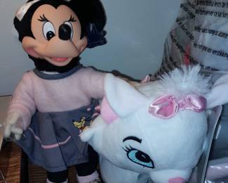 Vintage Minnie Mouse Doll & Animated Aristocats Marie Plush