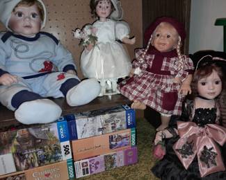 An ENTIRE Room Of Porcelain & Vinyl Collectible Dolls