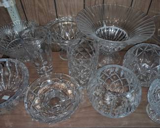 HUGE Assortment Of Crystal (Vases, Bowls, Baskets, Decorative Accents, Tableware, Etc.)