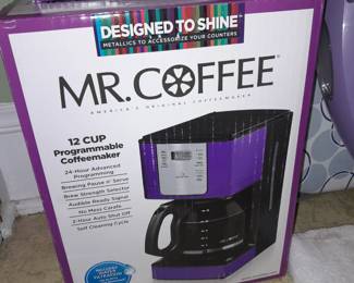 BRAND NEW Mr.Coffee Purple Metallic Coffee Maker