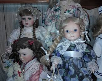 An ENTIRE Room Of Porcelain & Vinyl Collectible Dolls