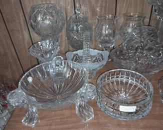 HUGE Assortment Of Crystal (Vases, Bowls, Baskets, Decorative Accents, Tableware, Etc.)