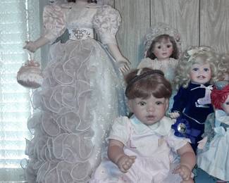 An ENTIRE Room Of Porcelain & Vinyl Collectible Dolls