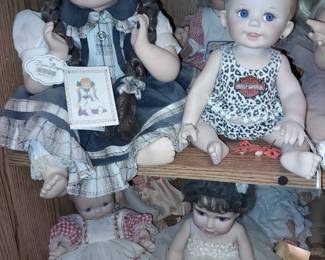 An ENTIRE Room Of Porcelain & Vinyl Collectible Dolls