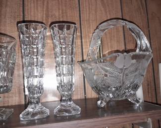 HUGE Assortment Of Crystal (Vases, Bowls, Baskets, Decorative Accents, Tableware, Etc.)