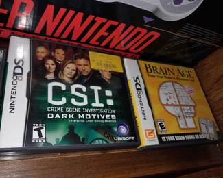 Vintage Nintendo DS Video Games (CSI Dark Motives & Brain Age)