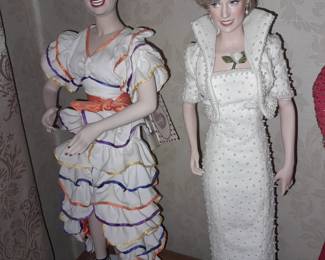 BEAUTIFUL Lucille Ball & Princess Diana Porcelain Dolls