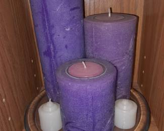 3 Piece Purple Candle Display