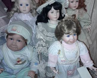 An ENTIRE Room Of Porcelain & Vinyl Collectible Dolls