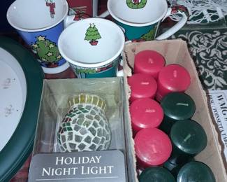 Christmas Coffee Mugs & Votive Candles