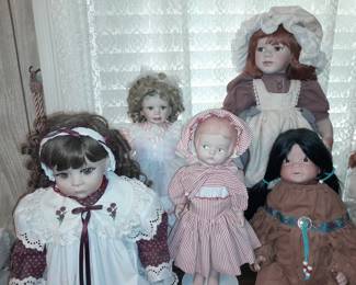 An ENTIRE Room Of Porcelain & Vinyl Collectible Dolls