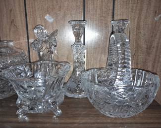 HUGE Assortment Of Crystal (Vases, Bowls, Baskets, Decorative Accents, Tableware, Etc.)