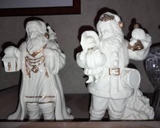 Faux Lenox Santa Figurines