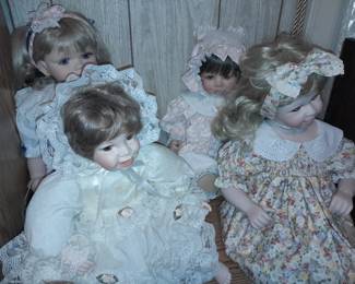 An ENTIRE Room Of Porcelain & Vinyl Collectible Dolls