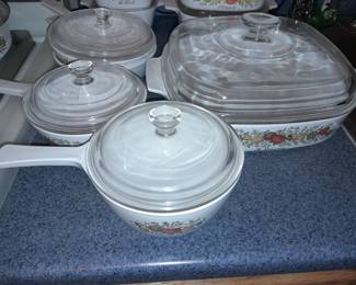 Corningware "Spice Of Life" Casserole & Baking Dishes W/ Glass Lids