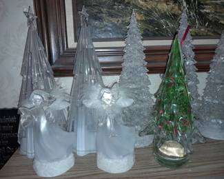 Acrylic Light-Up Christmas Trees