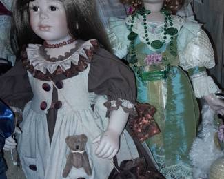 An ENTIRE Room Of Porcelain & Vinyl Collectible Dolls