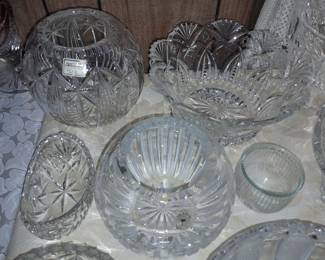 HUGE Assortment Of Crystal (Vases, Bowls, Baskets, Decorative Accents, Tableware, Etc.)
