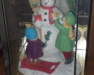 Christmas Figurine In Display Case
