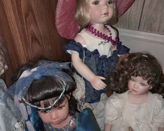 An ENTIRE Room Of Porcelain & Vinyl Collectible Dolls