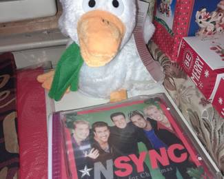 Christmas Duck Plush & NSYNC CDs