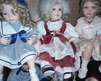 An ENTIRE Room Of Porcelain & Vinyl Collectible Dolls