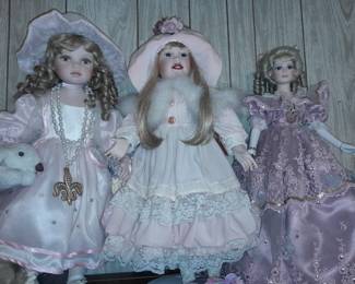 An ENTIRE Room Of Porcelain & Vinyl Collectible Dolls