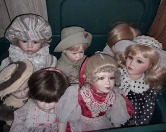 An ENTIRE Room Of Porcelain & Vinyl Collectible Dolls