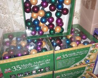 Christmas Metallic Multi-Colroed Globe Light Sets