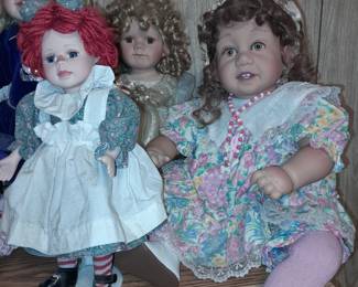 An ENTIRE Room Of Porcelain & Vinyl Collectible Dolls