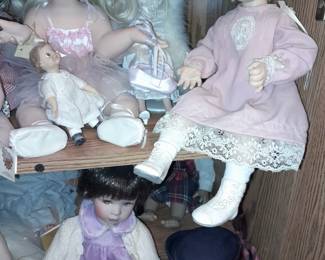 An ENTIRE Room Of Porcelain & Vinyl Collectible Dolls