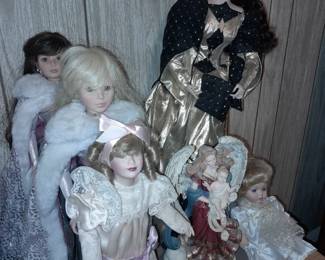 An ENTIRE Room Of Porcelain & Vinyl Collectible Dolls