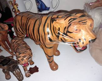 Vintage Leather Wrapped Animal Figures