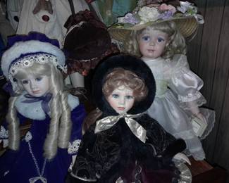 An ENTIRE Room Of Porcelain & Vinyl Collectible Dolls