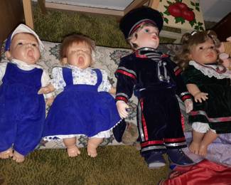 An ENTIRE Room Of Porcelain & Vinyl Collectible Dolls