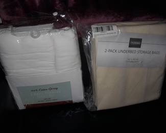 BRAND NEW Sheet Set & Underbed Storage Bags