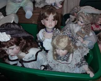 An ENTIRE Room Of Porcelain & Vinyl Collectible Dolls