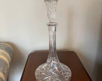 #183	Cut Crystal Wine Decanter w/glass stopper Top - 16" Tall	 $25.00 
