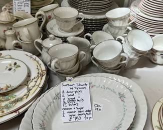 #201	sweetheart by syracse 74 piece China set	 $150.00 
