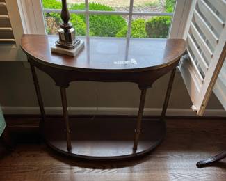#5	1/2 round table with 4 columns and shelf 	 $175.00 
