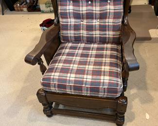 #95	Wood Heavy Duty Chair - w/plaid chairs	 $25.00 
