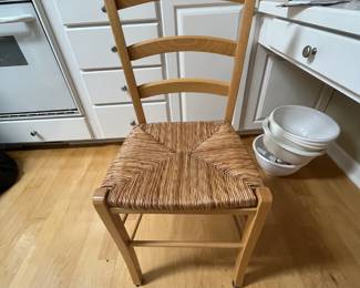 #23	Wood Chair w/rushing seat	 $30.00 
