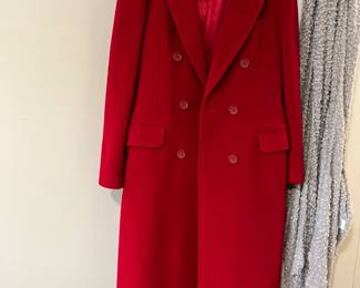 #65	Peabody House Wool Red Long Coat - Size 11	 $30.00 
