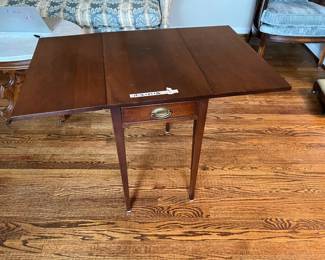 #11	drop side end table 14-36x23x26 with drawer 	 $120.00 
