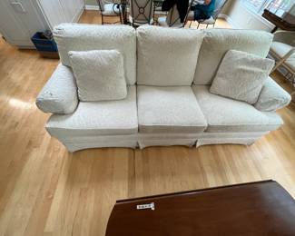 #28	Cream Sofa w/attached Cushions - 90" L (as is bottom)	 $120.00 
