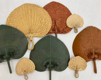 Variety of straw fans perfect for boho centerpieces