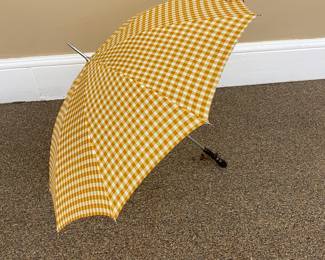 Vintage yellow gingham umbrella