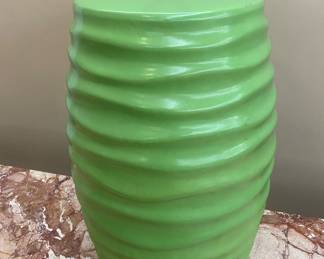 Green ceramic garden stool