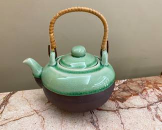 Small green & brown teapot